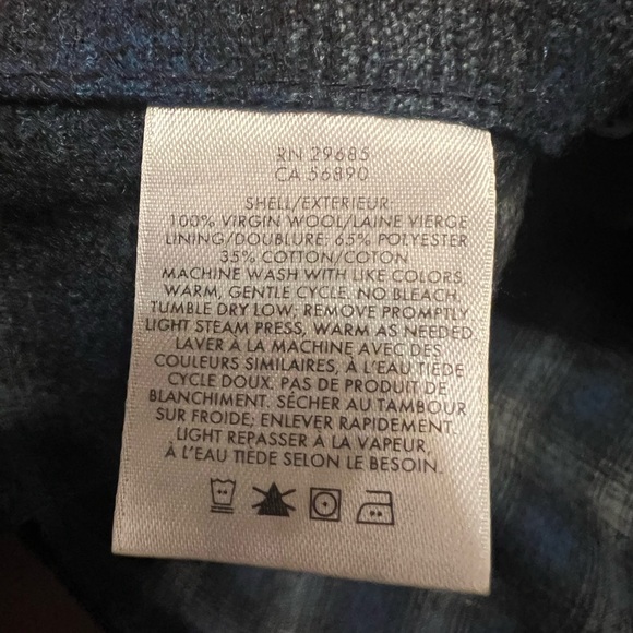 Pendleton Men’s Canyon Shirt 100% Virgin Wool Blue Grey Plaid Western Size XL - Picture 8 of 8